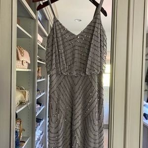 Adrianna Papell Art deco blouson beaded gown